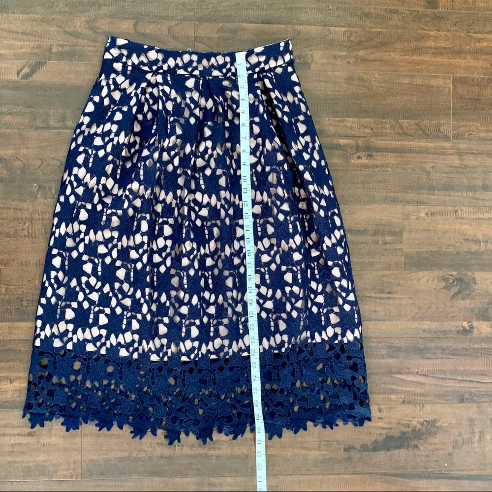 Blush Noir Navy Lace and Pink underlay Skirt SZ- L - Picture 3 of 10